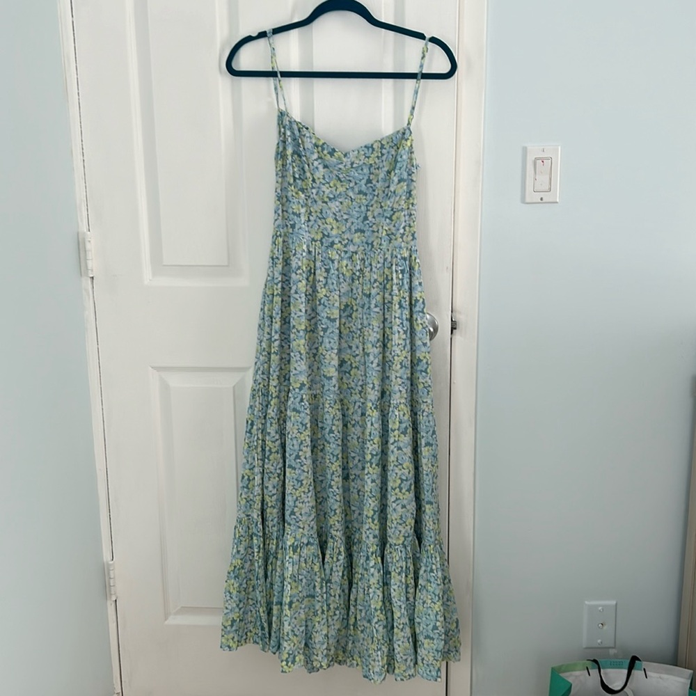 American eagle blue/green floral maxi dress
